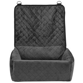 Dog Car Seat, Dog Booster Seat for Car with A Storage Pocket, Clip-On Safety Leash, Sponge and PP Cotton Filling