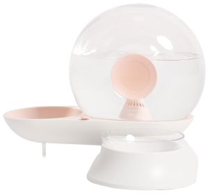 aPet Life 'Auto-Myst' Snail Shaped 2-in-1 Automated Gravity Pet Filtered Water Dispenser and Food Bowl (Color: Pink)