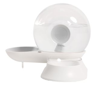 aPet Life 'Auto-Myst' Snail Shaped 2-in-1 Automated Gravity Pet Filtered Water Dispenser and Food Bowl (Color: Grey)